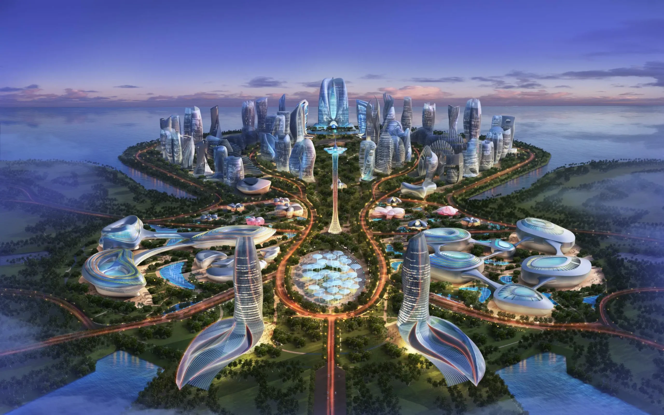Modern architecture skyline in Hainan